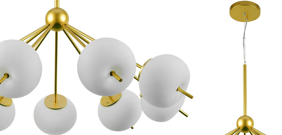 Люстра White ball brass Louise 9 Люстра White ball brass Louise 9 - Loft-Concept в Тюмени