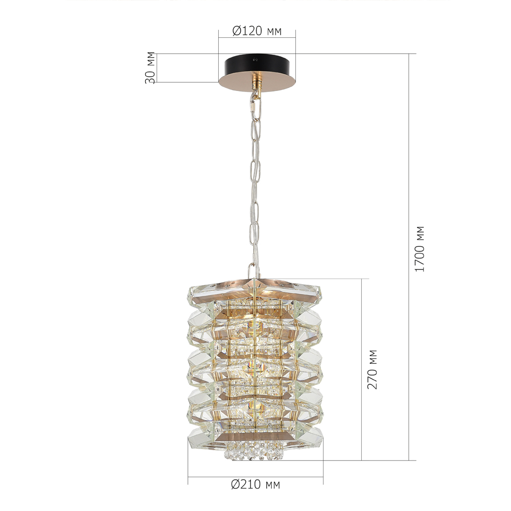 Подвесной светильник в классическом хрустальном обрамлении Light Garland в Тюмени