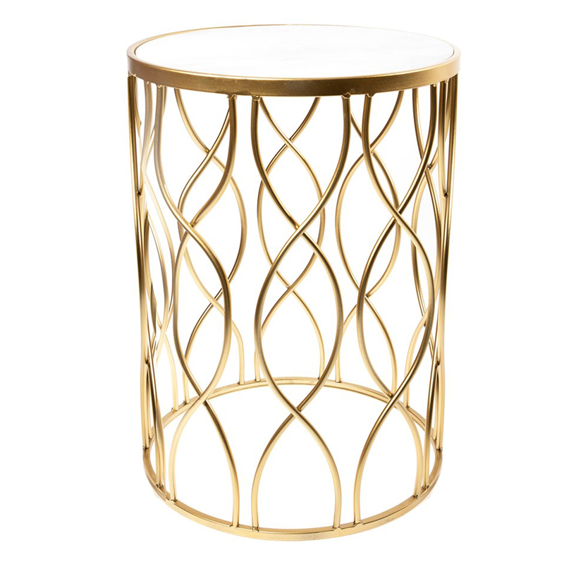 Приставной столик DNA Framing Table gold Золотой Белый Мрамор Bianco Приставной столик DNA Framing Table gold Золотой Белый Мрамор Bianco в Тюмени | Loft Concept