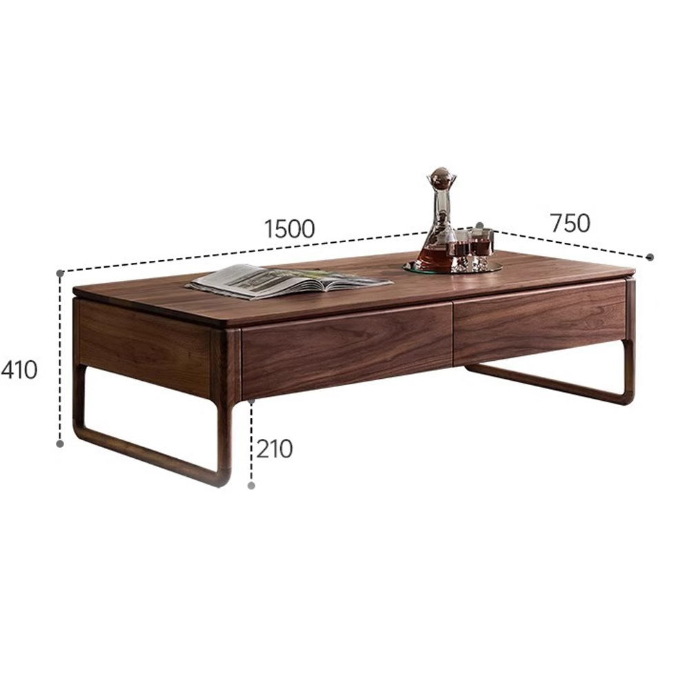 Кофейный стол из массива дерева с 4-мя ящиками Walnut Wood Table в Тюмени