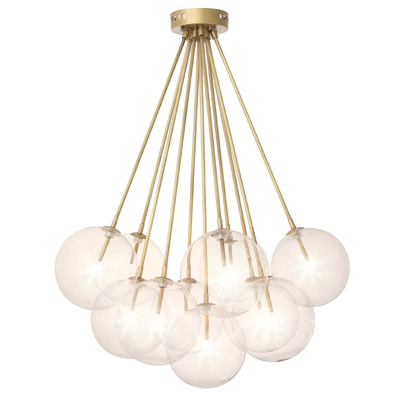 Люстра Eichholtz Ceiling Lamp Molecule Brass Латунь Прозрачное Стекло Люстра Eichholtz Ceiling Lamp Molecule Brass Латунь Прозрачное Стекло в Тюмени | Loft Concept
