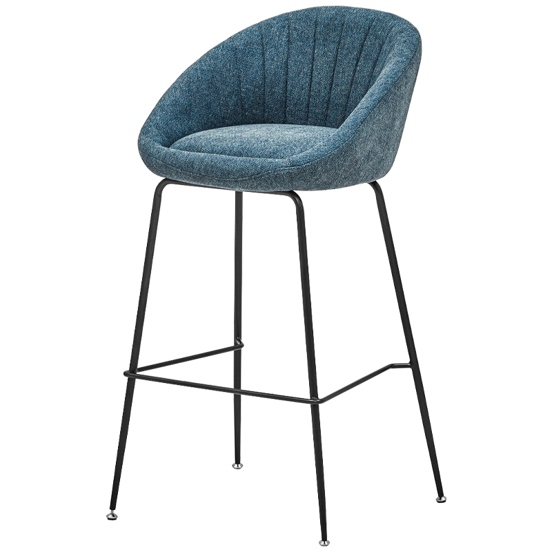 Барный стул Alberto Bar Stool Blue Черный Голубой пастельный Барный стул Alberto Bar Stool Blue Черный Голубой пастельный в Тюмени | Loft Concept
