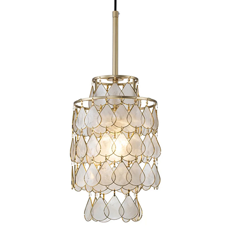 Подвесной светильник с декором из натуральной морской ракушки Iridescent Light Золотой Перламутровый в Тюмени | Loft Concept 