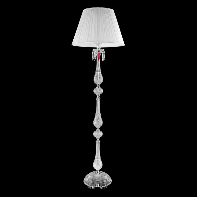 Торшер с белым текстильным абажуром и хрустальными подвесками Lustre Reverie Хром Прозрачное Стекло Белый Торшер с белым текстильным абажуром и хрустальными подвесками Lustre Reverie Хром Прозрачное Стекло Белый в Тюмени | Loft Concept