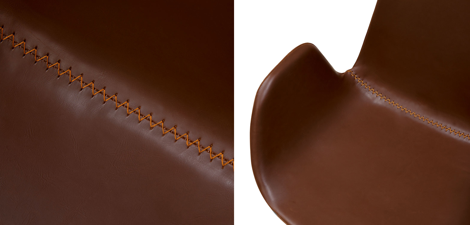 Стул коричневый с обивкой из эко-кожи Leigh Chair - фото №1