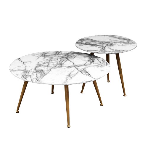 Комплект из двух столов Marble & Brass Латунь Белый Комплект из двух столов Marble & Brass Латунь Белый в Тюмени | Loft Concept