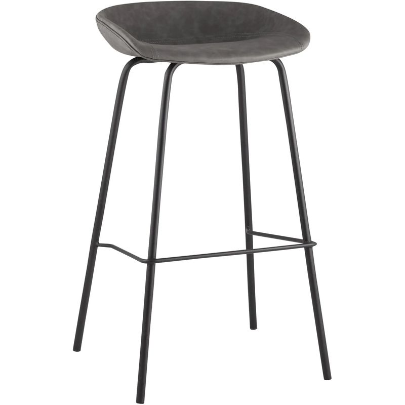 Стул Барный без Спинки Винтажная Серая Экокожа Vendramin Bar Chair Серый Черный Стул Барный без Спинки Винтажная Серая Экокожа Vendramin Bar Chair Серый Черный в Тюмени | Loft Concept