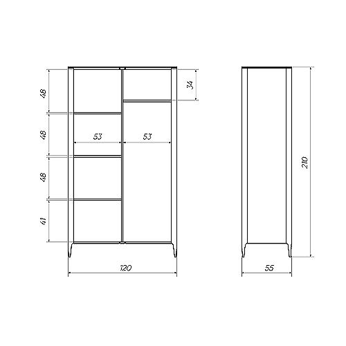 Шкаф двухстворчатый серо-бежевый Type в Тюмени