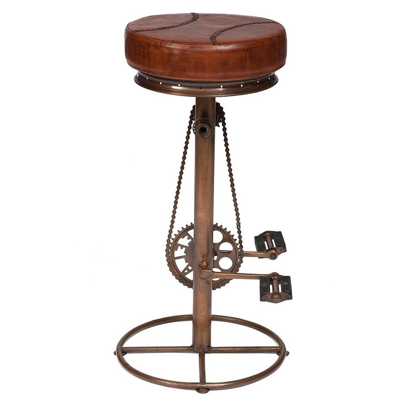 Стул с педалями от велосипеда Buffalo Leather Industrial Chair Коричневый Стул с педалями от велосипеда Buffalo Leather Industrial Chair Коричневый в Тюмени | Loft Concept