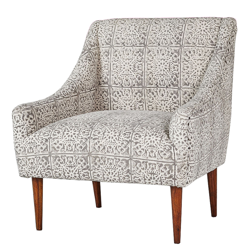 Gray Ornament Armchair Кресло серый орнамент ivory ( слоновая кость ) Серый Gray Ornament Armchair Кресло серый орнамент ivory ( слоновая кость ) Серый в Тюмени | Loft Concept