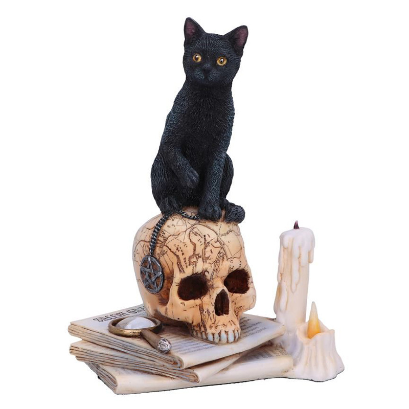 Статуэтка Cat on Skull Черный Бежево-серый Белый Статуэтка Cat on Skull Черный Бежево-серый Белый в Тюмени | Loft Concept