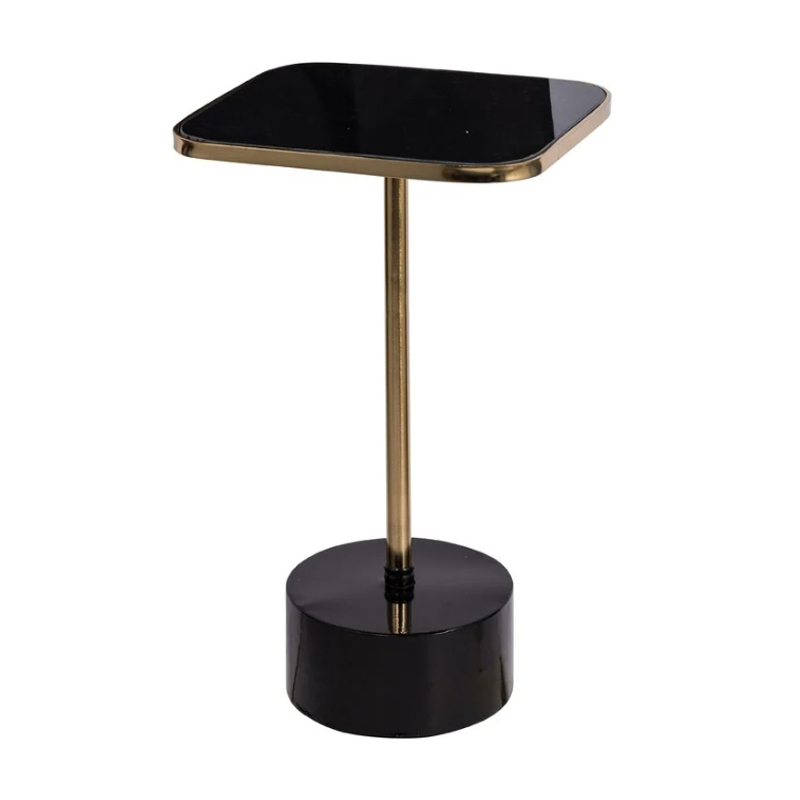 Приставной стол Single-Legged Table rectangular Черный Глянцевое золото Приставной стол Single-Legged Table rectangular Черный Глянцевое золото в Тюмени | Loft Concept