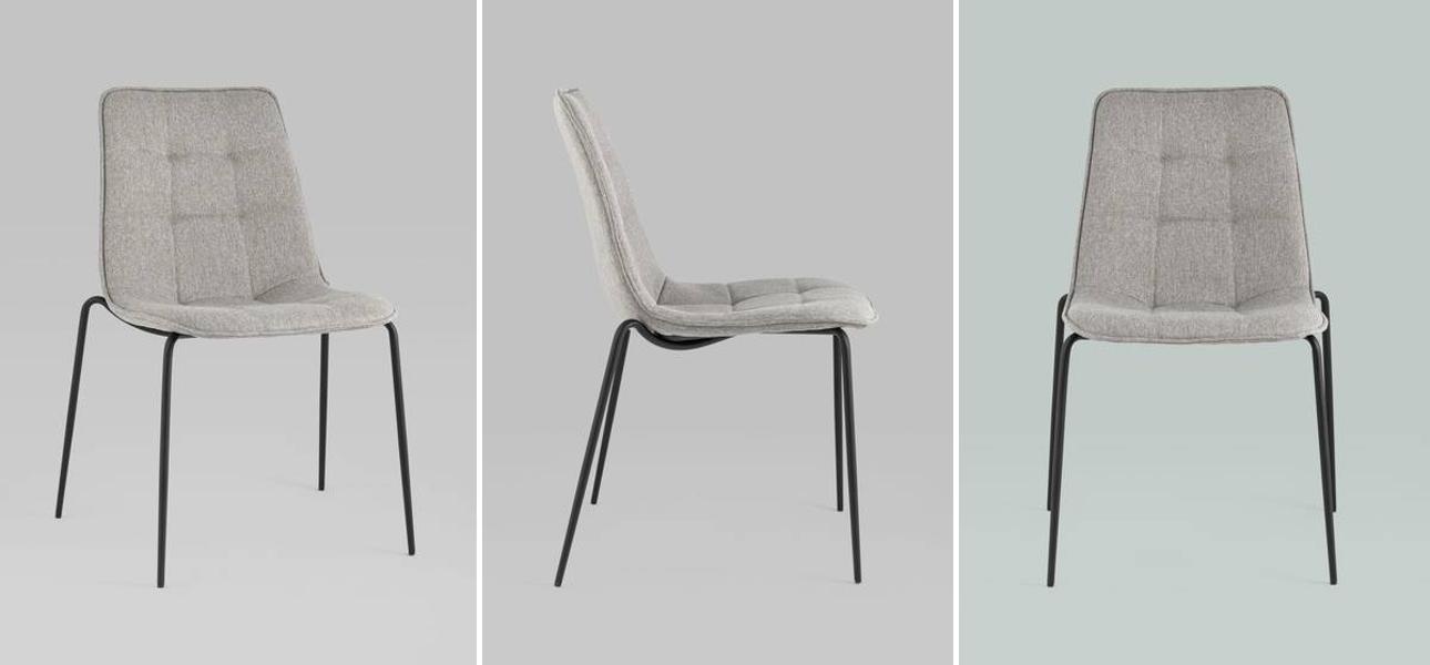 Стул Ненси Серый Цвет Ткань Рогожка - фото