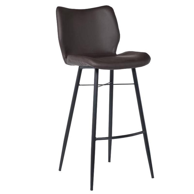 Барный стул Herald Eco Leather Bar Stool Коричневый Черный Барный стул Herald Eco Leather Bar Stool Коричневый Черный в Тюмени | Loft Concept