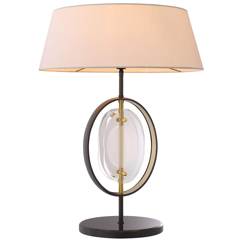 Настольная лампа Eichholtz Table Lamp Vincente Черный Золотой Кремовый Прозрачное Стекло в Тюмени | Loft Concept 