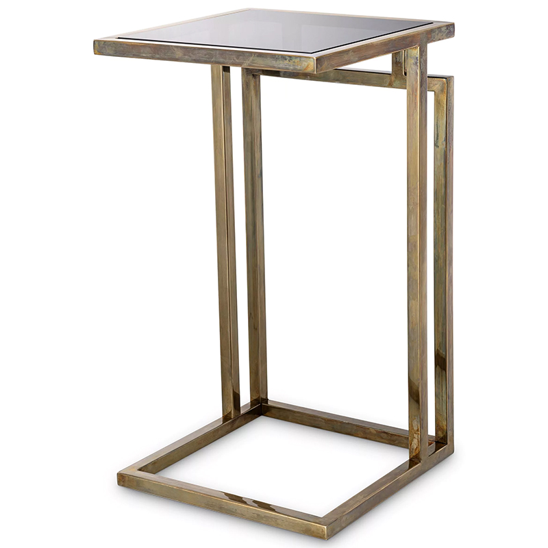 Приставной стол Eichholtz Side Table Marcus Brass Латунь Стекло Смок Приставной стол Eichholtz Side Table Marcus Brass Латунь Стекло Смок в Тюмени | Loft Concept