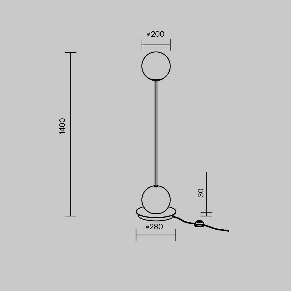 Напольный торшер светодионый Twins 3000К 20Вт в Тюмени