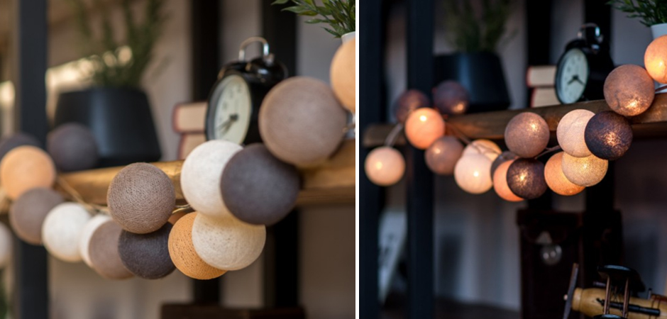 Гирлянда хлопковые фонарики Сotton Ball Clay - Loft-Concept в Тюмени