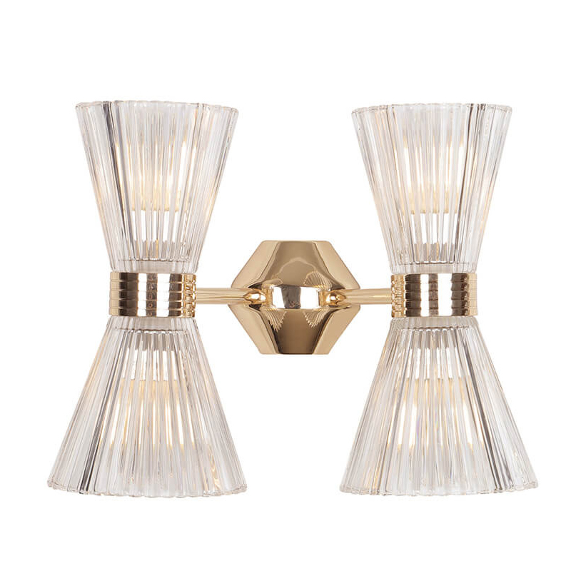 Бра Glass Horn Light gold 4 Глянцевое золото Прозрачное Стекло Бра Glass Horn Light gold 4 Глянцевое золото Прозрачное Стекло в Тюмени | Loft Concept