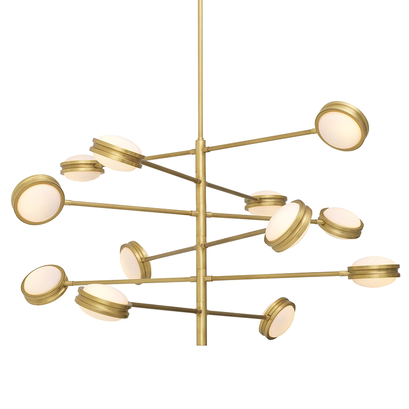 Люстра Eichholtz Chandelier Blaize Белое матовое стекло Латунь Люстра Eichholtz Chandelier Blaize Белое матовое стекло Латунь в Тюмени | Loft Concept