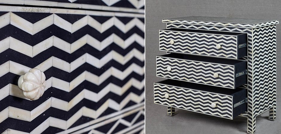 Комод инкрустация костью Inlaid Bone Chevron Комод инкрустация костью Inlaid Bone Chevron - Loft-Concept в Тюмени