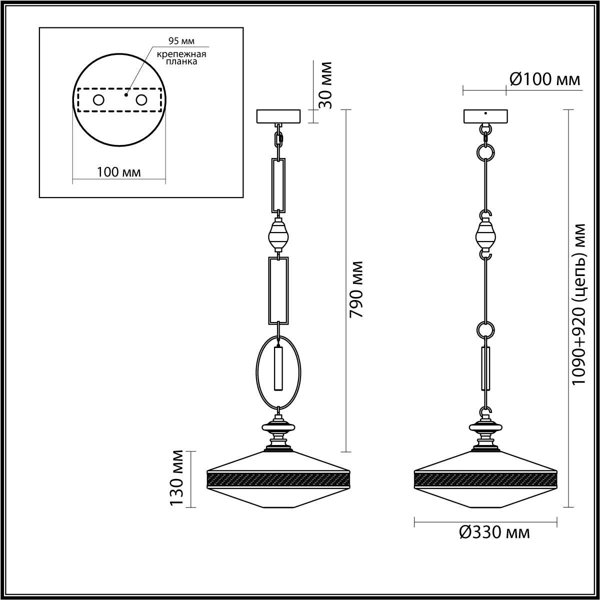 Подвесной светильник с плоским прозрачным плафоном и декоративной вставкой из текстурного камня Tectona  в Тюмени