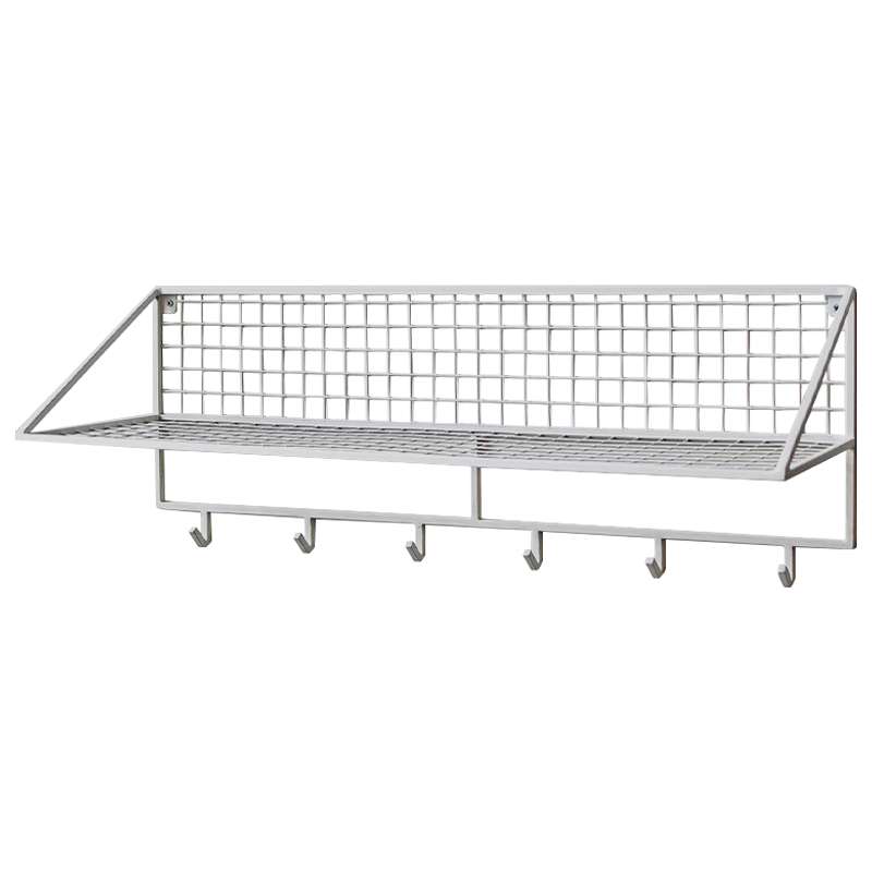 Вешалка с полкой Rhian Industrial Metal Rust Shelf White Белый Вешалка с полкой Rhian Industrial Metal Rust Shelf White Белый в Тюмени | Loft Concept