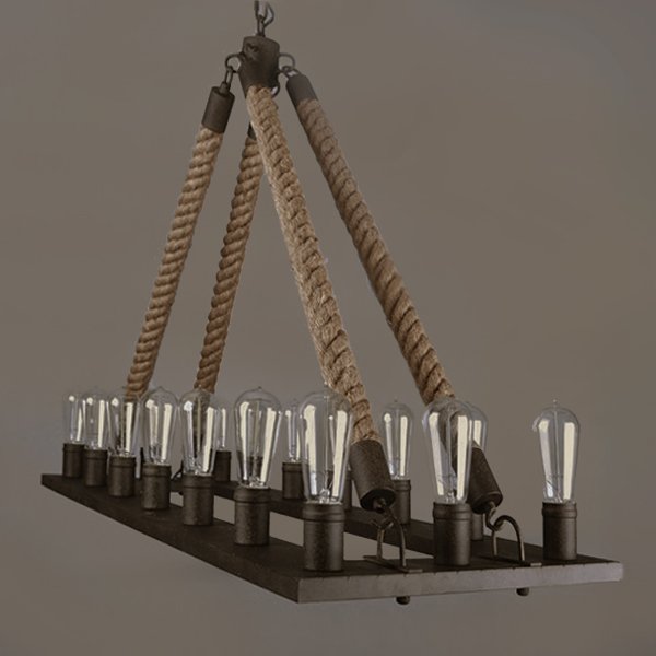 Люстра Square Large Loft Rope Light Черный Люстра Square Large Loft Rope Light Черный в Тюмени | Loft Concept