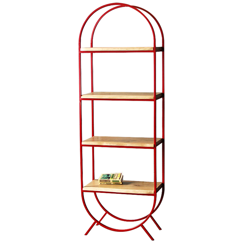 Стеллаж Rumo Industrial Metal Rust Rack Красный Древесина Стеллаж Rumo Industrial Metal Rust Rack Красный Древесина в Тюмени | Loft Concept