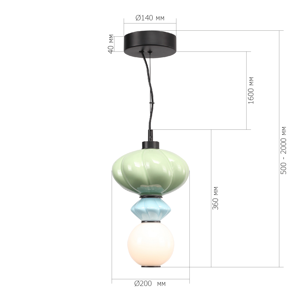 Подвесной светильник фигурный с керамическими элементами Fragrant Light в Тюмени