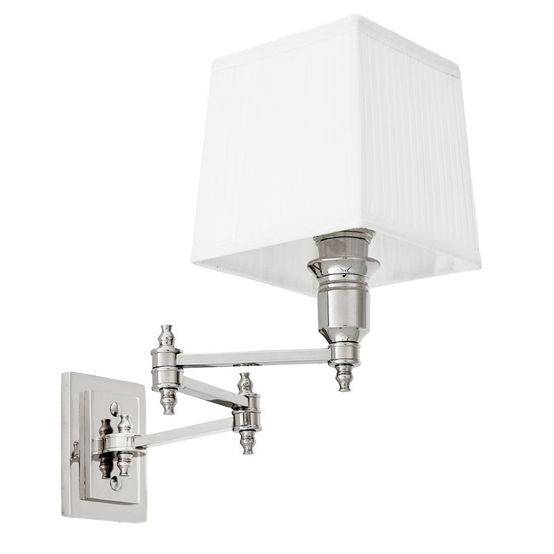Бра Wall Lamp Lexington Swing Nickel+White Никель Белый Бра Wall Lamp Lexington Swing Nickel+White Никель Белый в Тюмени | Loft Concept
