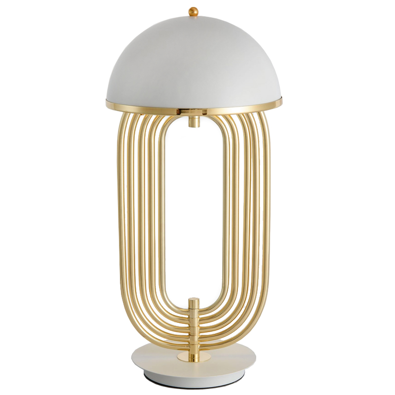 Настольная лампа Delightfull Turner Table Lamp White Глянцевое золото Белый Настольная лампа Delightfull Turner Table Lamp White Глянцевое золото Белый в Тюмени | Loft Concept