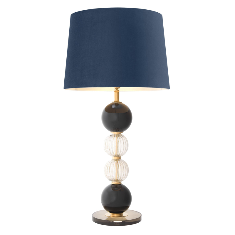 Настольная лампа Eichholtz Table Lamp Fresco Латунь Античная полированная Сапфирово-синий Черный Прозрачный Настольная лампа Eichholtz Table Lamp Fresco Латунь Античная полированная Сапфирово-синий Черный Прозрачный в Тюмени | Loft Concept
