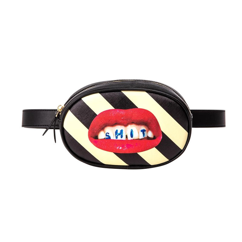 Поясная сумка Seletti Shit Striped Черный Красный Белый Поясная сумка Seletti Shit Striped Черный Красный Белый в Тюмени | Loft Concept
