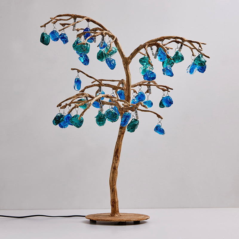 Настольная лампа Precious Tree Table lamp Винтажное Темное Золото Синий Бирюзовый Настольная лампа Precious Tree Table lamp Винтажное Темное Золото Синий Бирюзовый в Тюмени | Loft Concept
