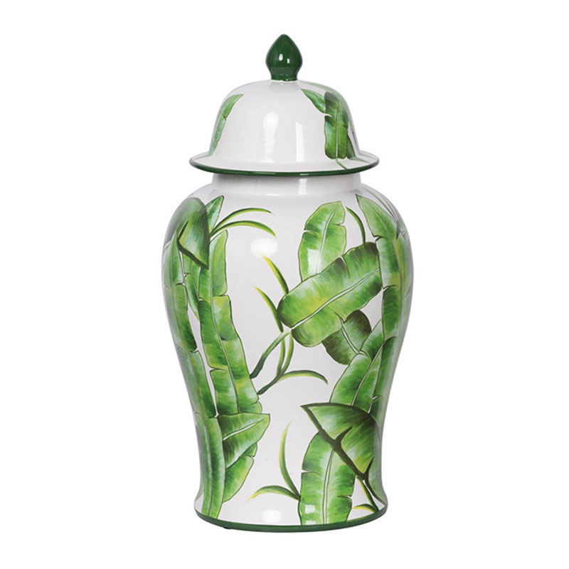 Ваза Vase Green Leaves I Белый Зеленый Ваза Vase Green Leaves I Белый Зеленый в Тюмени | Loft Concept