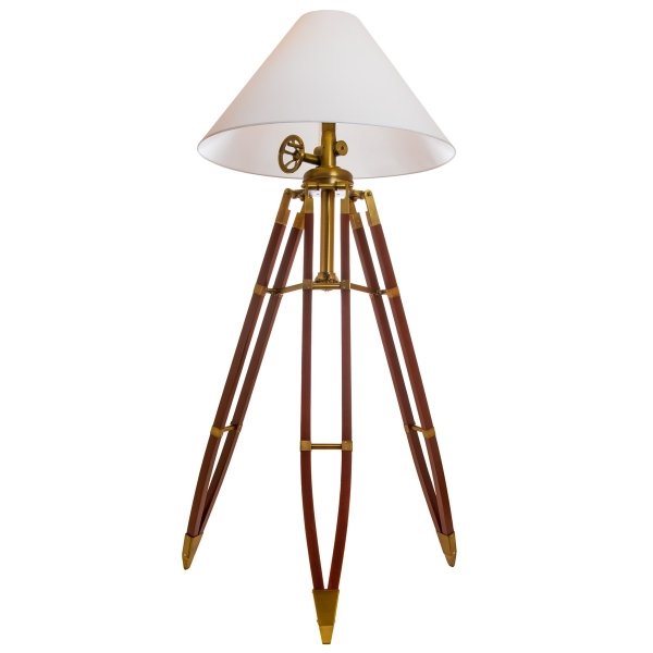 Напольная лампа Telescopo Floor Lamp Латунь Белый Напольная лампа Telescopo Floor Lamp Латунь Белый в Тюмени | Loft Concept