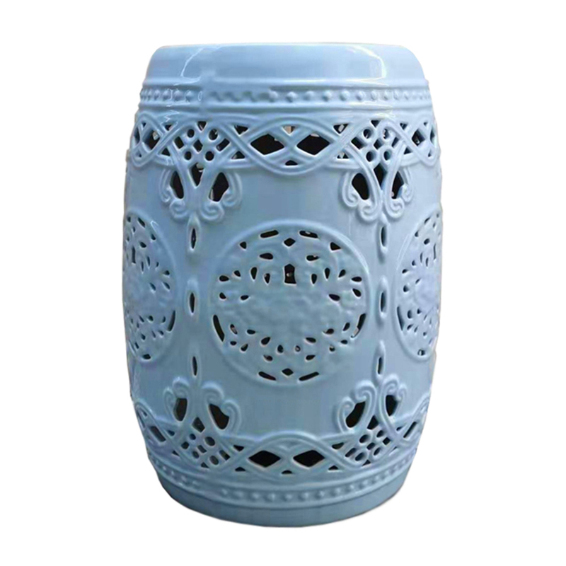 Керамический табурет Blue Ceramic Patterned Chair Голубой Керамический табурет Blue Ceramic Patterned Chair Голубой в Тюмени | Loft Concept