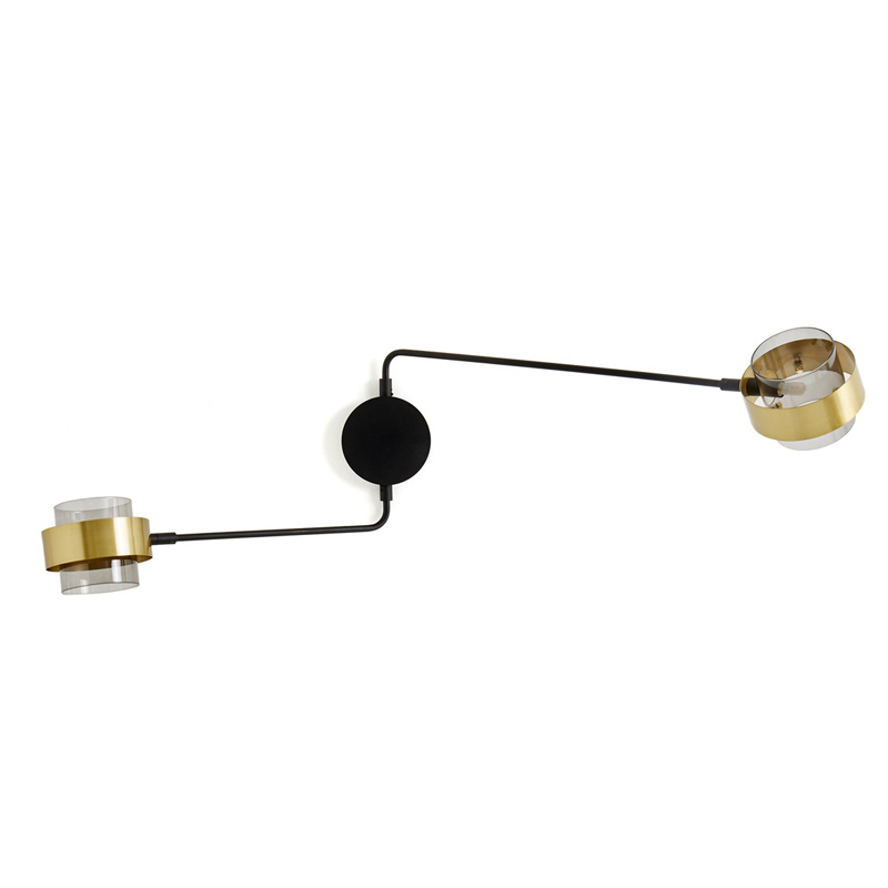 Бра Truvor Sconce Double Стекло Смок Латунь Черный Бра Truvor Sconce Double Стекло Смок Латунь Черный в Тюмени | Loft Concept