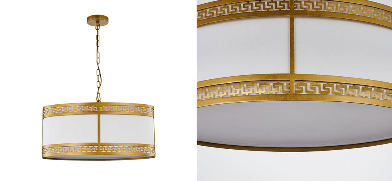 Люстра с греческим орнаментом Miander Gold - фото