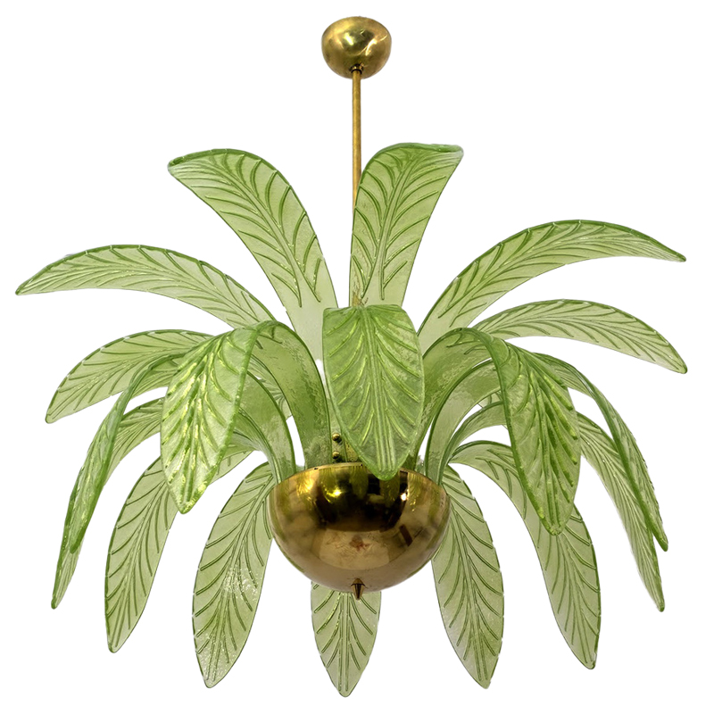 Люстра Дизайнерская Листья Пальмы Modern Chandelier with Palm Leaves Золотой Зеленый Люстра Дизайнерская Листья Пальмы Modern Chandelier with Palm Leaves Золотой Зеленый в Тюмени | Loft Concept