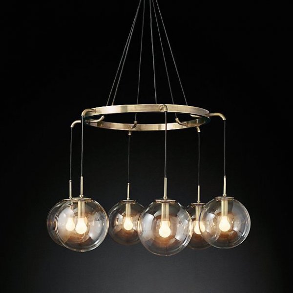 Люстра RH LANGUEDOC Round Chandelier Antique Brass Латунь Люстра RH LANGUEDOC Round Chandelier Antique Brass Латунь в Тюмени | Loft Concept