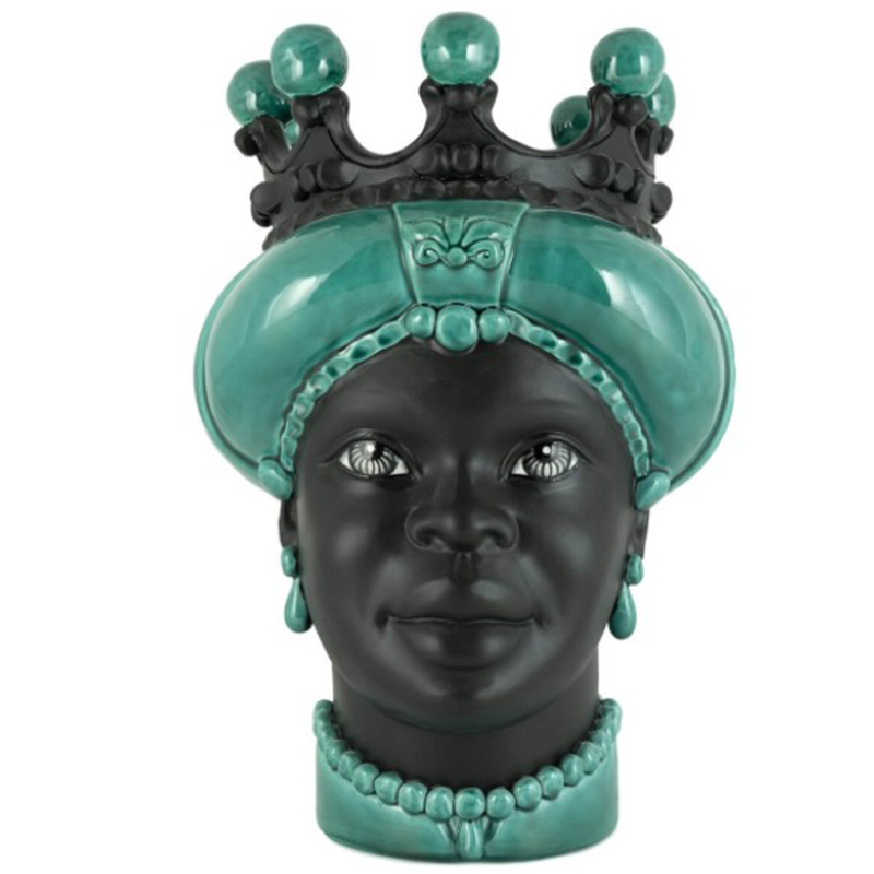 Ваза VASE MORO LADY CROWN DARK green Черный Зеленый Ваза VASE MORO LADY CROWN DARK green Черный Зеленый в Тюмени | Loft Concept