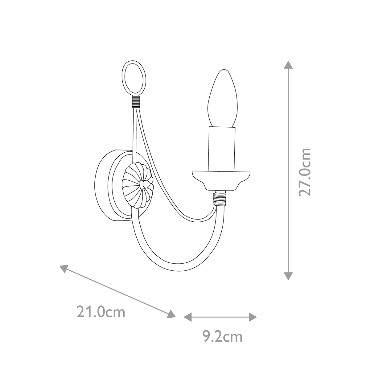 Бра черного цвета с лампой в форме свечи Elstead Lighting в Тюмени