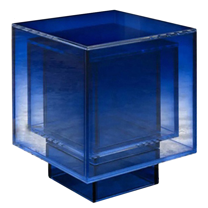 Дизайнерский журнальный стол Glass Square Синий studio BUZAO Синий Дизайнерский журнальный стол Glass Square Синий studio BUZAO Синий в Тюмени | Loft Concept