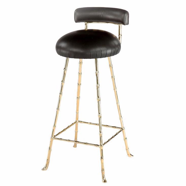 Барный стул High Upholstered Bar Stool Глянцевое золото Черный Барный стул High Upholstered Bar Stool Глянцевое золото Черный в Тюмени | Loft Concept