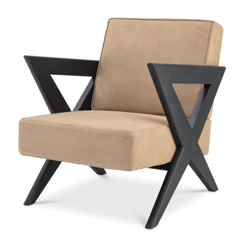 Кресло Eichholtz Chair Felippe Черный Бежевый в Тюмени | Loft Concept 