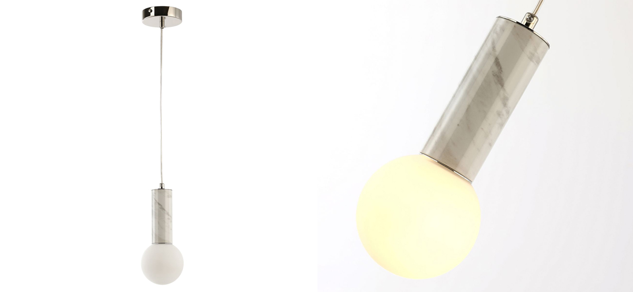 Подвесной светильник с декором под белый мрамор Shaw Marble - фото