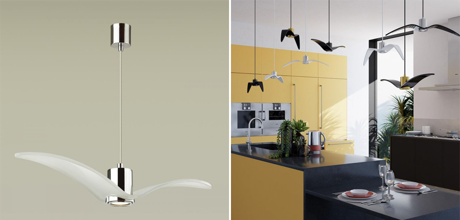 Подвесной светильник Seagull Scope Chrome белый Подвесной светильник Seagull Scope Chrome белый - Loft-Concept в Тюмени