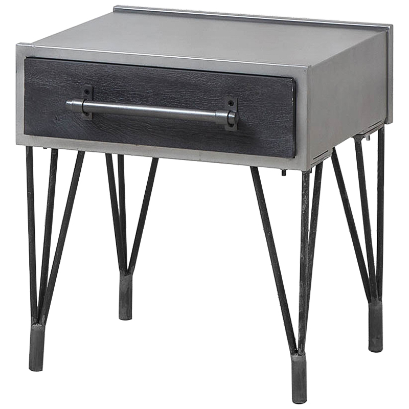 Тумба Ralph Metal Nightstand Серый Черный Тумба Ralph Metal Nightstand Серый Черный в Тюмени | Loft Concept